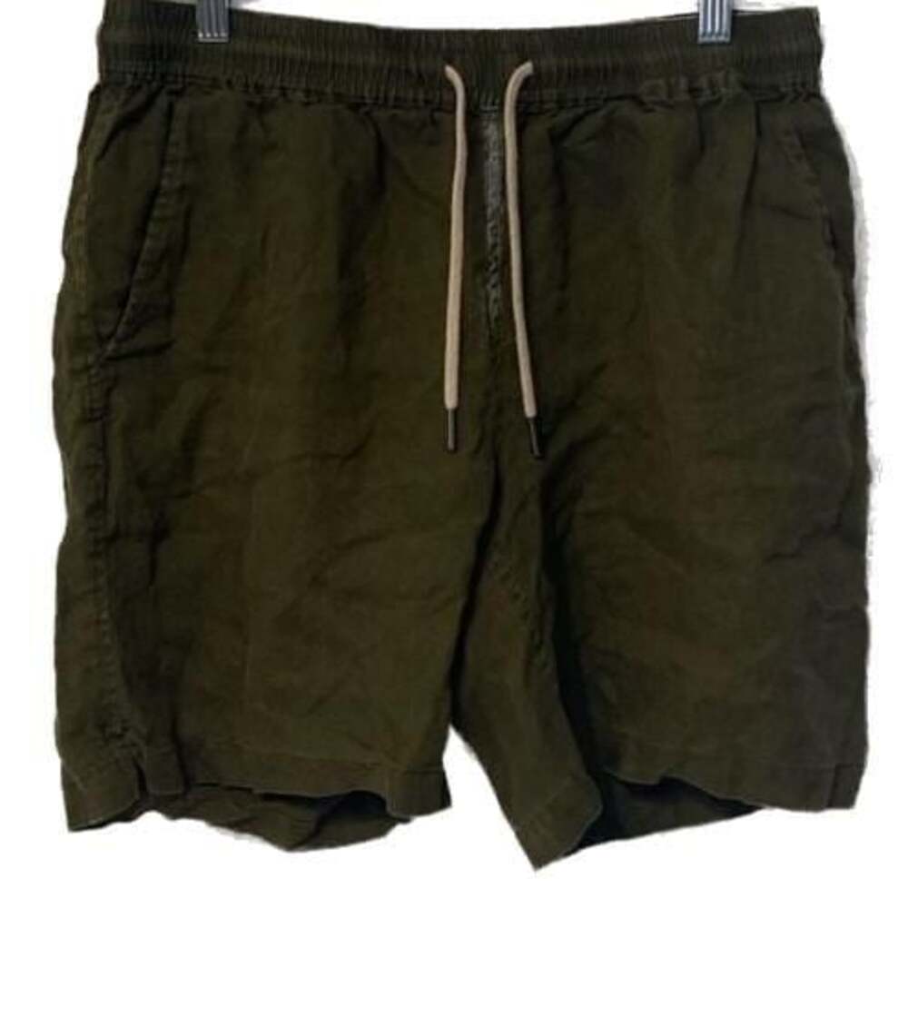 Quince Women’s Size M 100% European Linen Drawstring Beach Short Martini Olive